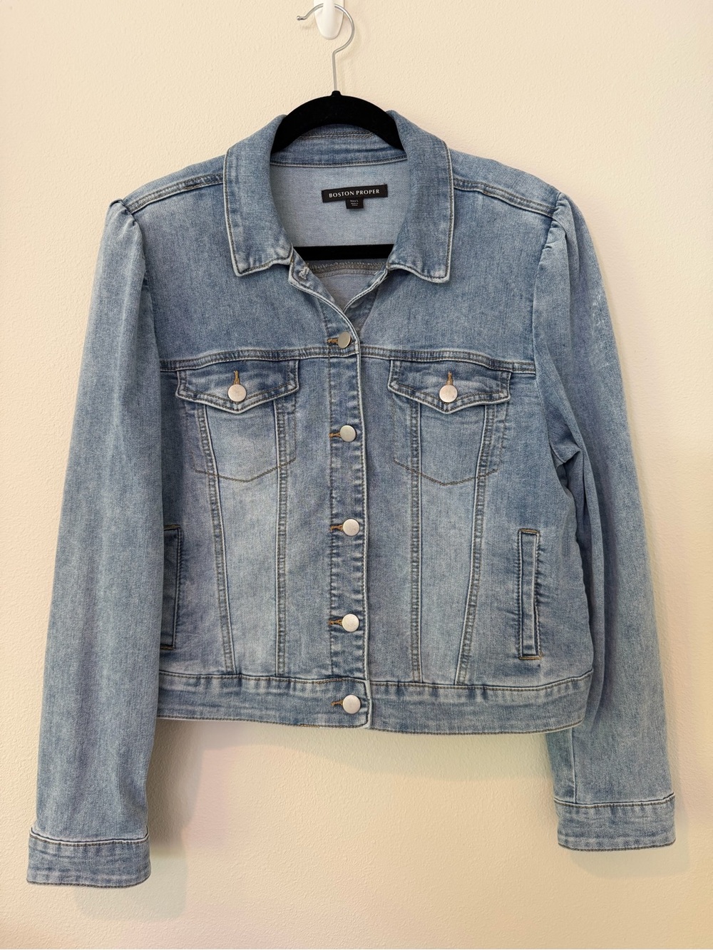 Boston Proper Washed Blue Denim Jacket